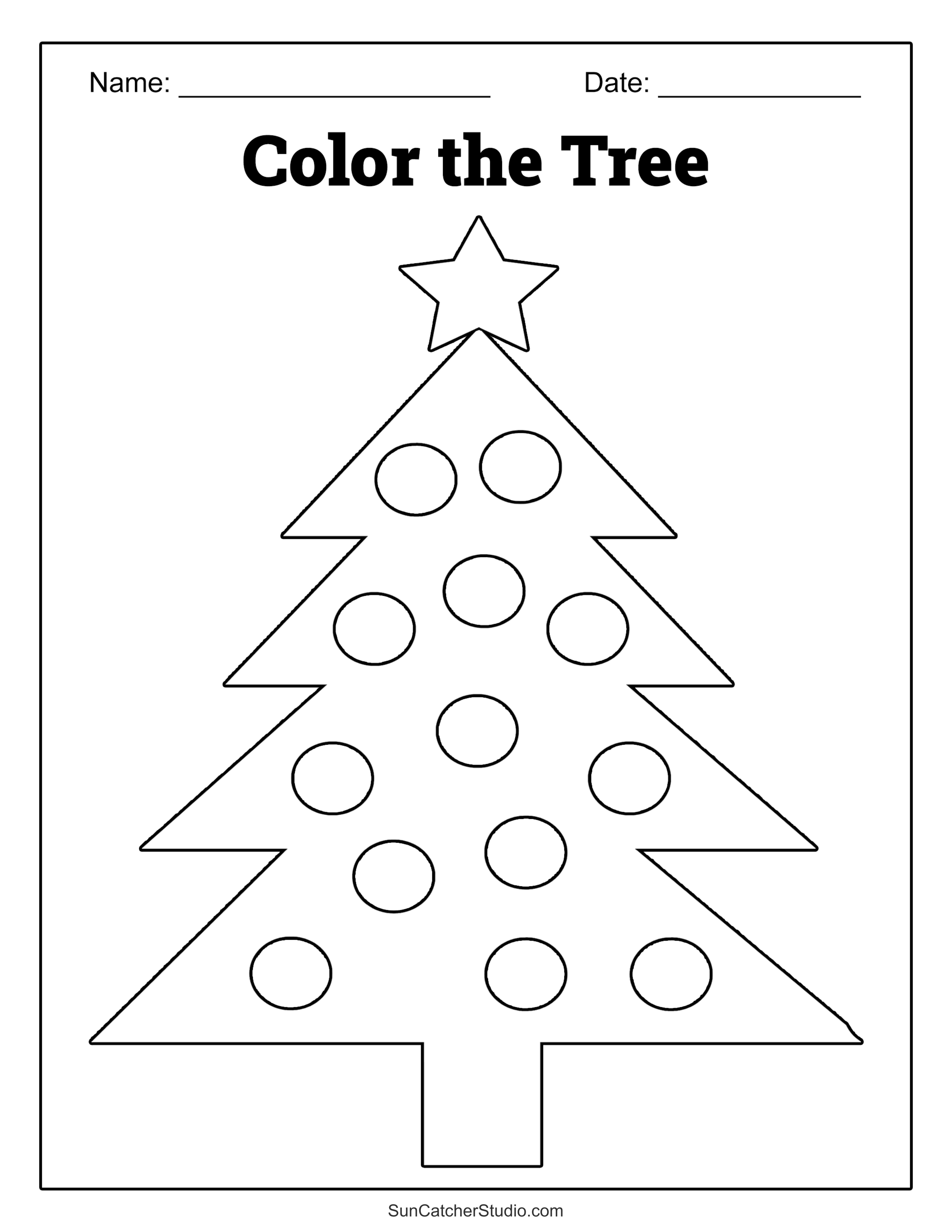 printable christmas tree coloring pages and sheets – free